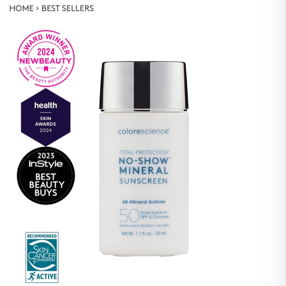 Total Protection® No-Show™ Mineral Sunscreen SPF 50 brand new 2.6 oz